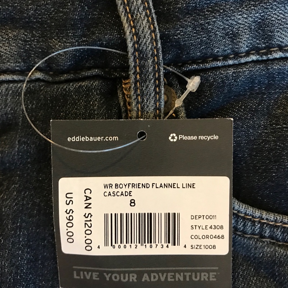 Eddie Bauer Womens boyfriend flannel lined jeans